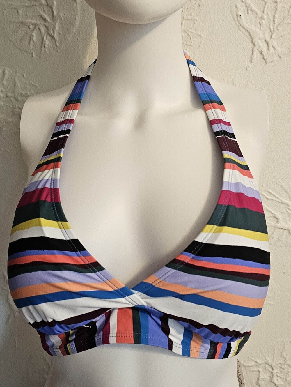 Anne Cole Striped Bikini Top Women's NWT Large